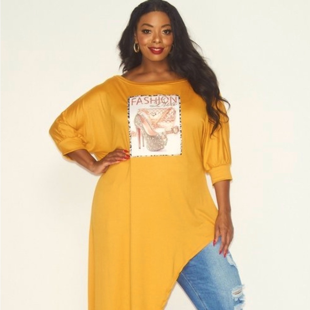 Tooooo Cute!! High low mustard yellow top!!